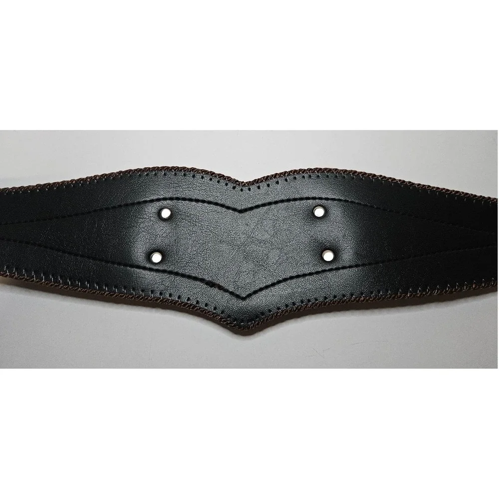 Vintage 90s Suede Corset Belt Brown Leather Heart Crescent Moon Waist Cinch M L